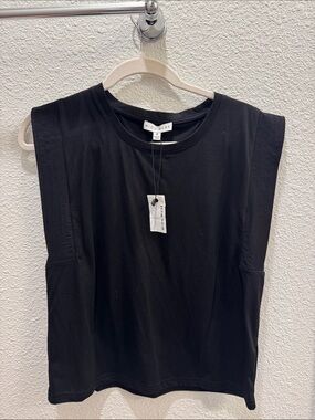 MinkPink Black Muscle Tee with Structured Shoulders